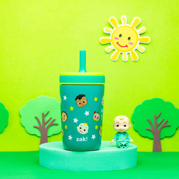 Zak Designs Cocomelon Kelso Toddler Cups For Travel Or At Home, 12Oz Vacuum Insulated Stainless Steel Sippy Cup With Leak-Proof