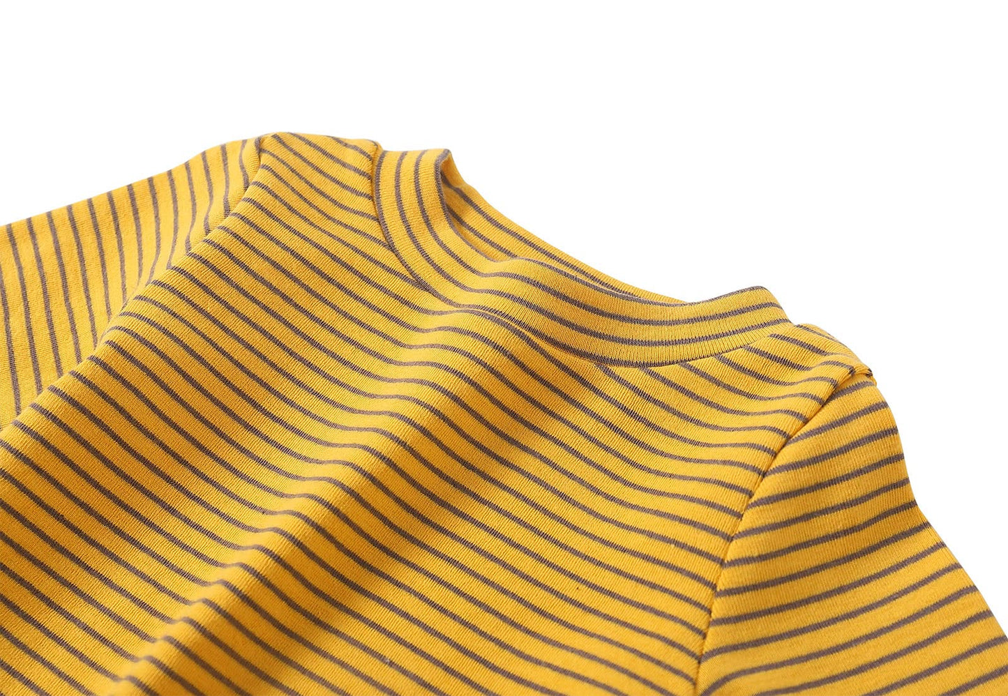 Toddler Girls Boys Long Sleeve Tee Shirts Little Kids Cotton Striped Crew Neck Tops (Yellow,3T)