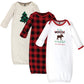 Hudson Baby Unisex Cotton Gowns, Moose Wonderful Time, 0-6 Months