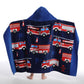 Bangsaur Kids Hooded Beach Towels, 100% Cotton 50X30 Inches Bath Pool Towel Wrap, Toddlers Boys 3-12 Years Coverup Fire Truck