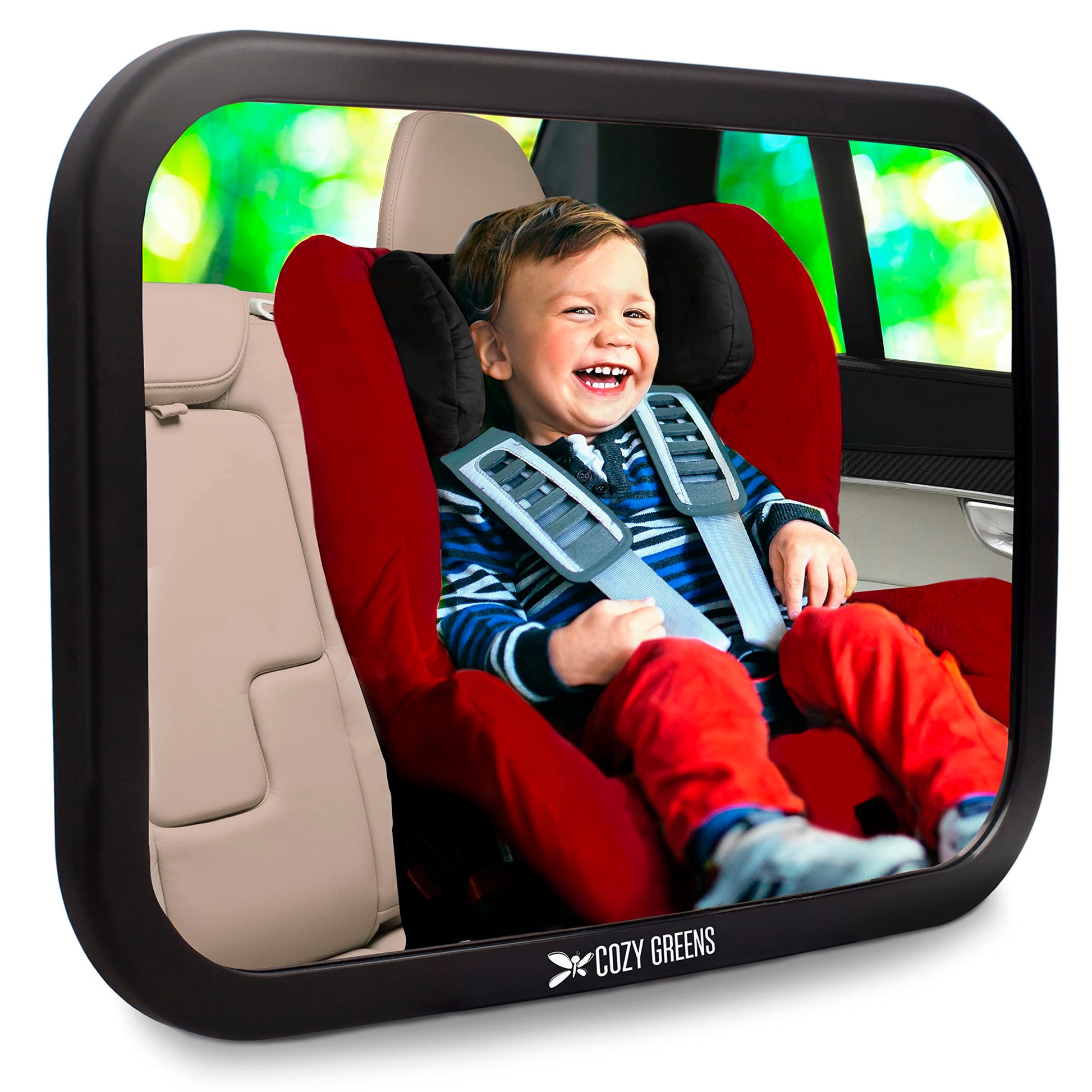 Shatterproof Baby Car Mirror, Fully View Infant In Rear Facing Car Seat - Newborn Safety, Crash Tested & Extra Wide, Crystal Cle