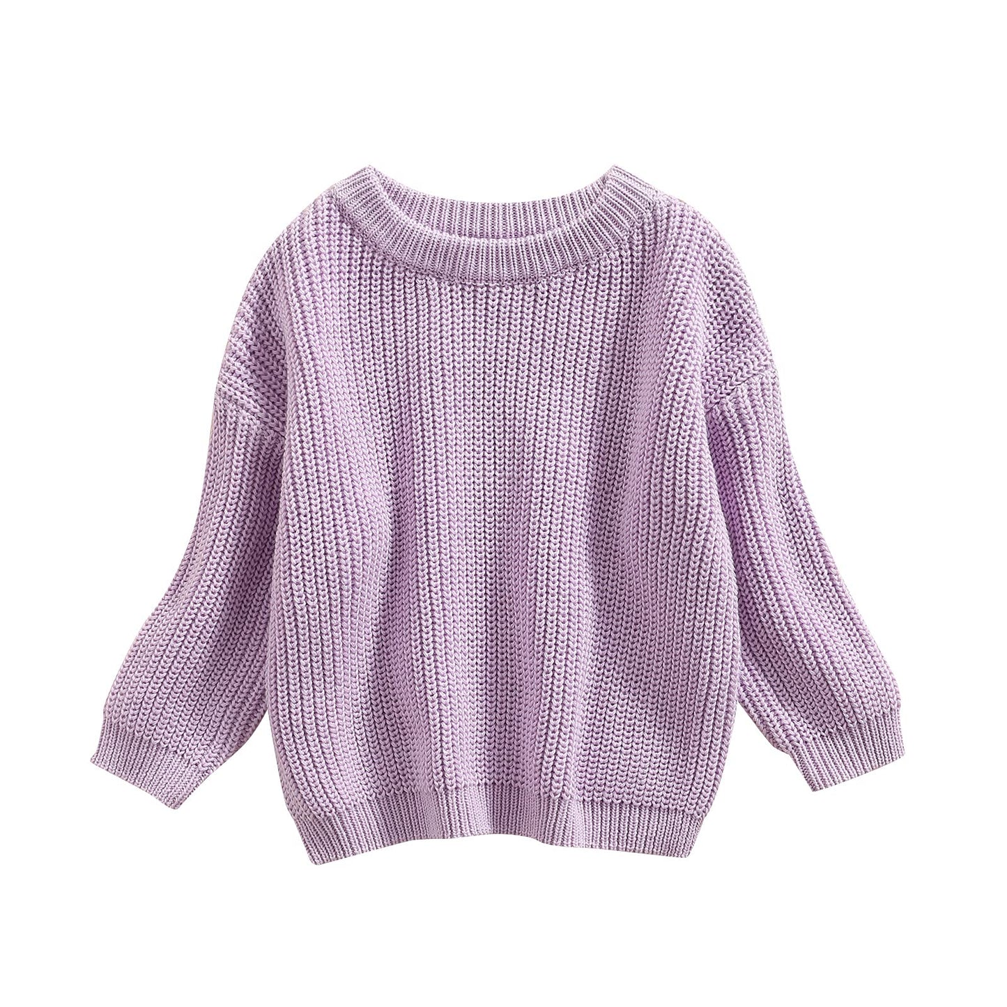 Infant Toddler Baby Girl Boy Knit Sweater Pullover Sweatshirt Warm Long Sleeve Shirt Tops Knitted Fall Winter Clothes (Purple, 2