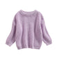 Infant Toddler Baby Girl Boy Knit Sweater Pullover Sweatshirt Warm Long Sleeve Shirt Tops Knitted Fall Winter Clothes (Purple, 4