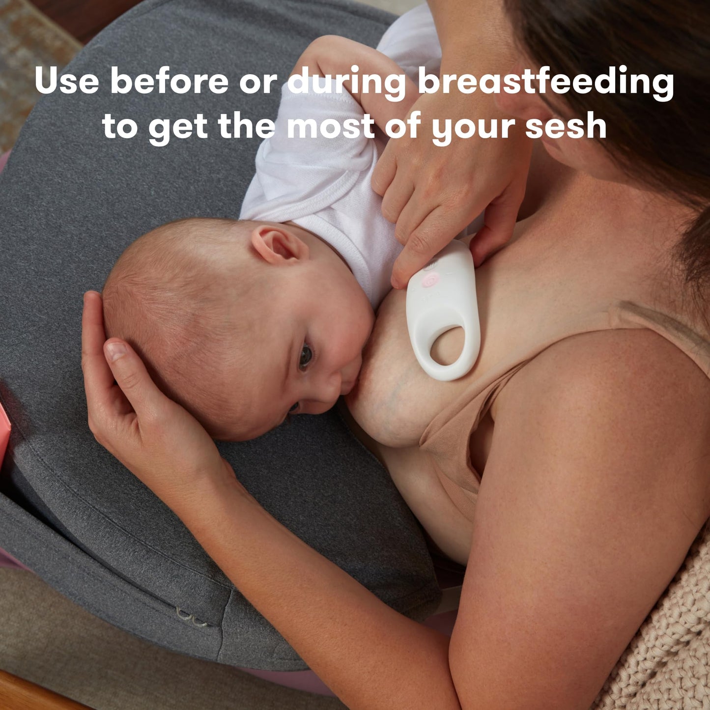 Frida Mom 2-In-1 Lactation Massager, Multiple Modes Of Heat + Vibration For Clogged Milk Ducts, Increase Milk Flow, Breast Engor