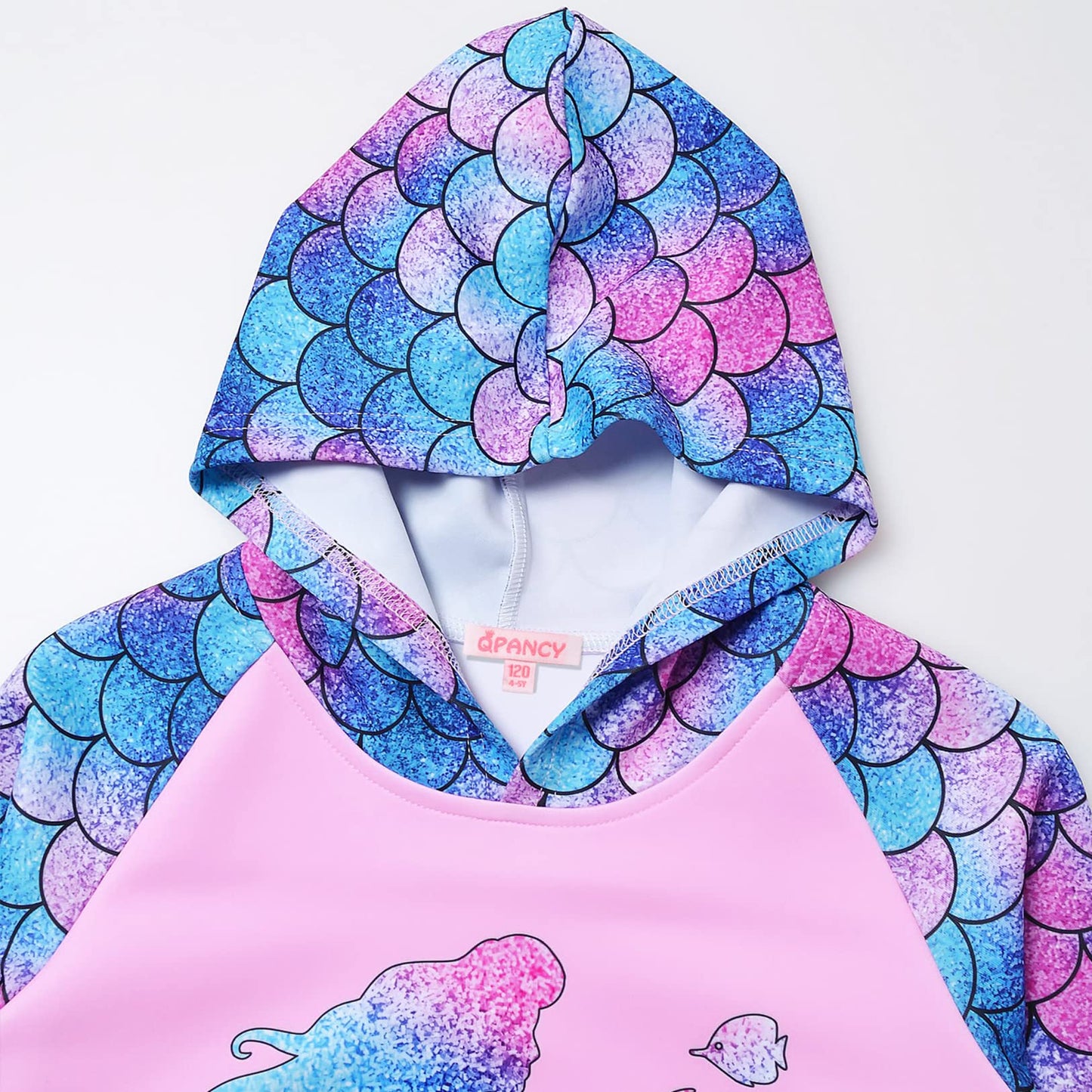 Qpancy Mermaid Sweatshirt Girls Hoodie Fall Spring Outfit Halloween Costume, 4T 5T