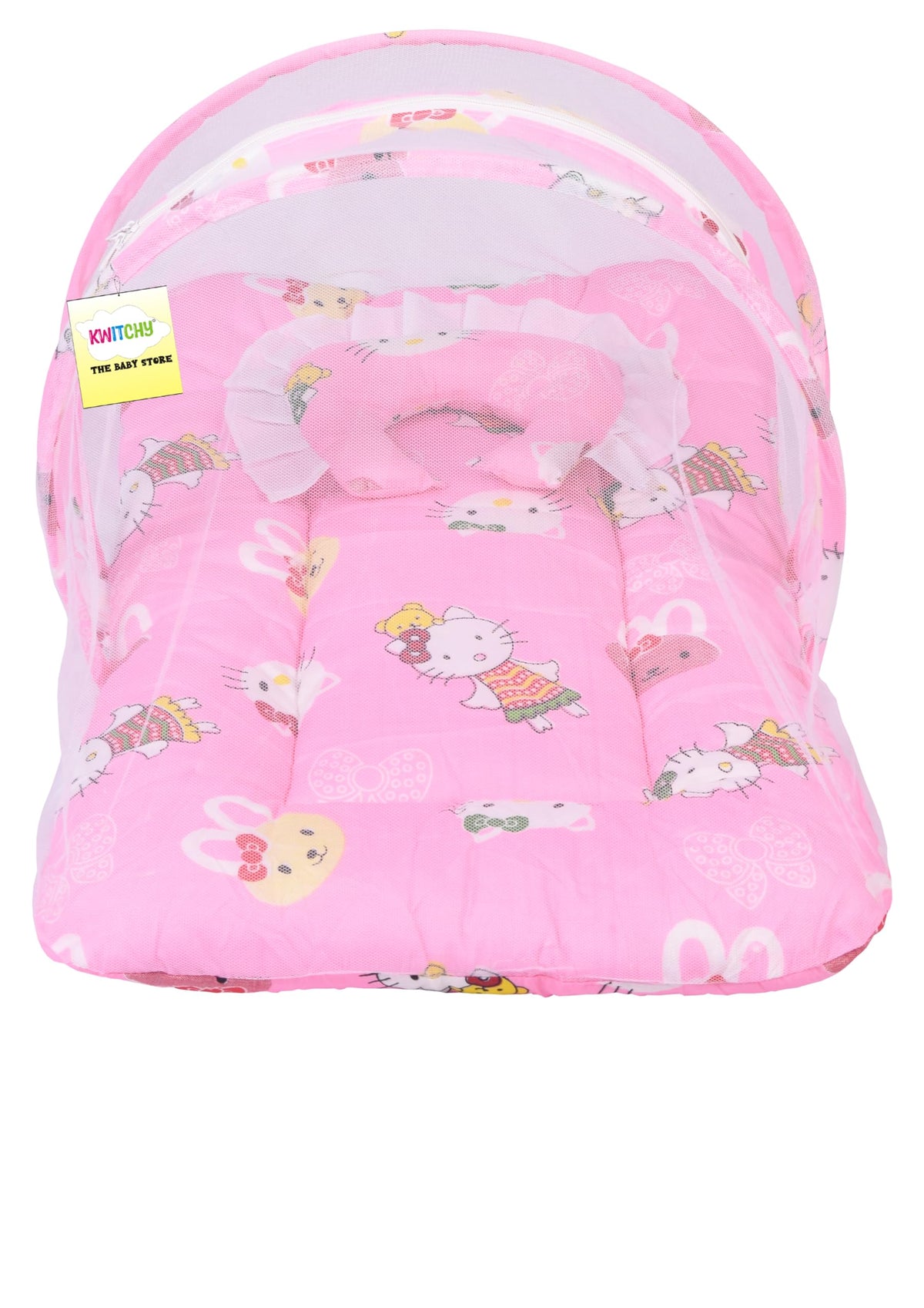 Kwitchy Baby Bed with Mosquito Net New Born Baby Bedding Set | Folding Bed | Toddler Mattress | Cotton | Gadda Set | Travel Beds