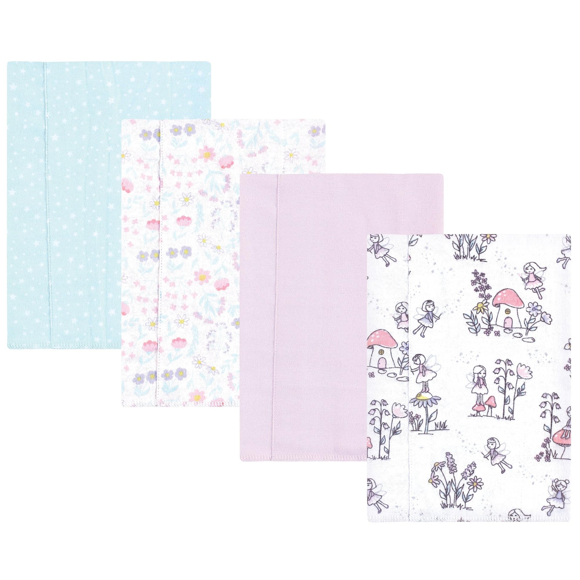 Hudson Baby Unisex Baby Cotton Flannel Burp Cloths, Garden Fairies, One Size