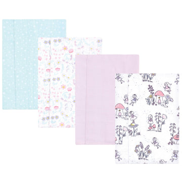 Hudson Baby Unisex Baby Cotton Flannel Burp Cloths, Garden Fairies, One Size
