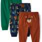 The Children'S Place,Baby Boys,And Newborn Jogger Bottoms,Animals/Bear Face/Green 3-Pack,6 Months,9 Months
