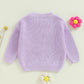 Amnnchya Toddler Infant Baby Girl Knit Sweater Big Sister Little Sister Matching Outfits Long Sleeve Pullover Sweatshirt (Purple