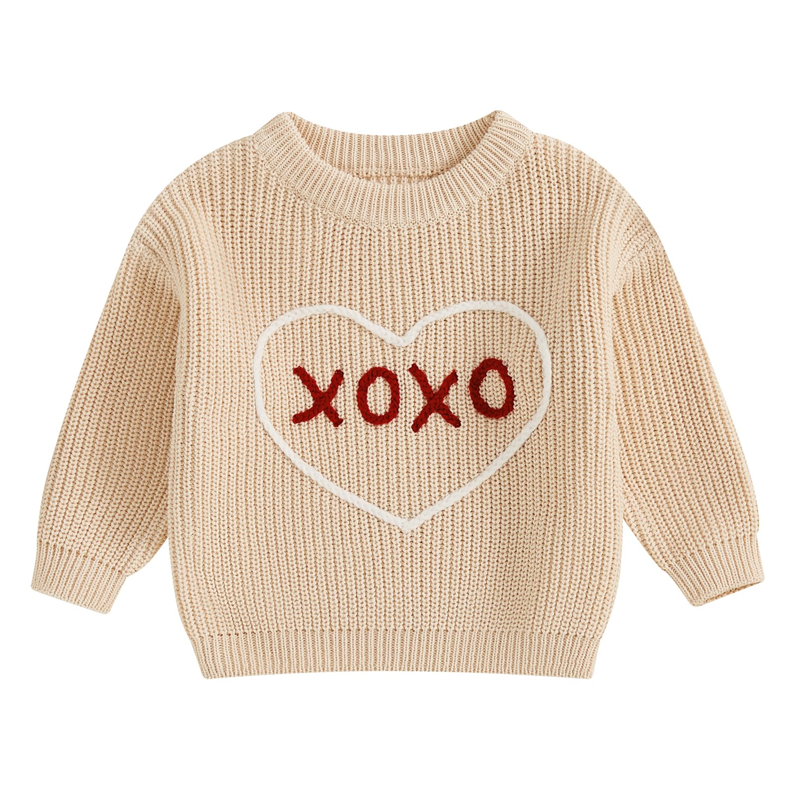 Amnnchya Toddler Infant Newborn Baby Boy Girl Sweater Homemade Rolls Knit Crewneck Pullover Sweatshirt Thanksgiving Outfit (Beig