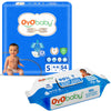Oyo Baby Baby Gentle Wet Wipes With Aloe Vera, 72 Wipes And Oyo Baby All Round Protection Pants, Small Size Baby Diapers, 54 Cou