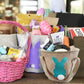 3Pcs Easter Bunny Basket - Burlap Carrying With Two Handles Gift And Eggs Hunt Bag, Fluffy Tails Printed Rabbit Toys Bucket Tote