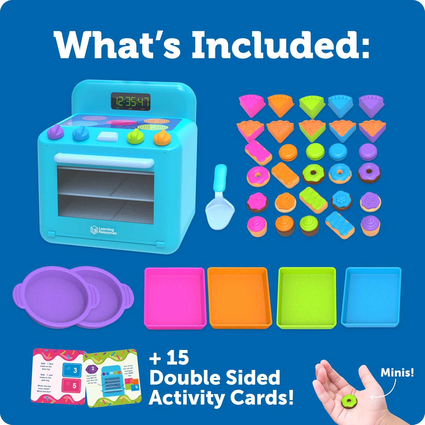 Learning Resources Sorting Sweets Mini Oven - Pretend Play Food, Play Kitchen, Sorting Toy for Kids, Easy-Bake Oven, Gifts for K