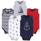 Hudson Baby Unisex Baby Cotton Sleeveless Bodysuits, Captain, 03 Months