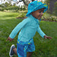 I Play. Baby Girls Sun Protection Bucket Hat, Aqua Dinosaurs, 0-6 Months Us