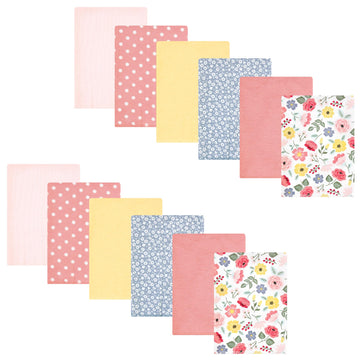 Hudson Baby Unisex Baby Cotton Flannel Burp Cloths Bundle, Modern Botanical, One Size