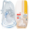 Bitybean - Nuk Nipple Replacement Spouts, Clear Silicone, Pack Of 10 With Dishwasher Safe Mesh Bag - Fits Nuk Bottle (10)