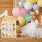 R Horse My First Year Photo Display Wood Board, 3D Boho Sun Baby'S First Year Picture Frame 12 Months Milestone Board Neutral Ba