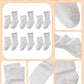 Lanleo Baby Girls Boys Non Slip Socks With Grips Toddler Kids Unisex Warm Thick Cotton Ankle Crew Socks With Grippers 6 Pairs Wh