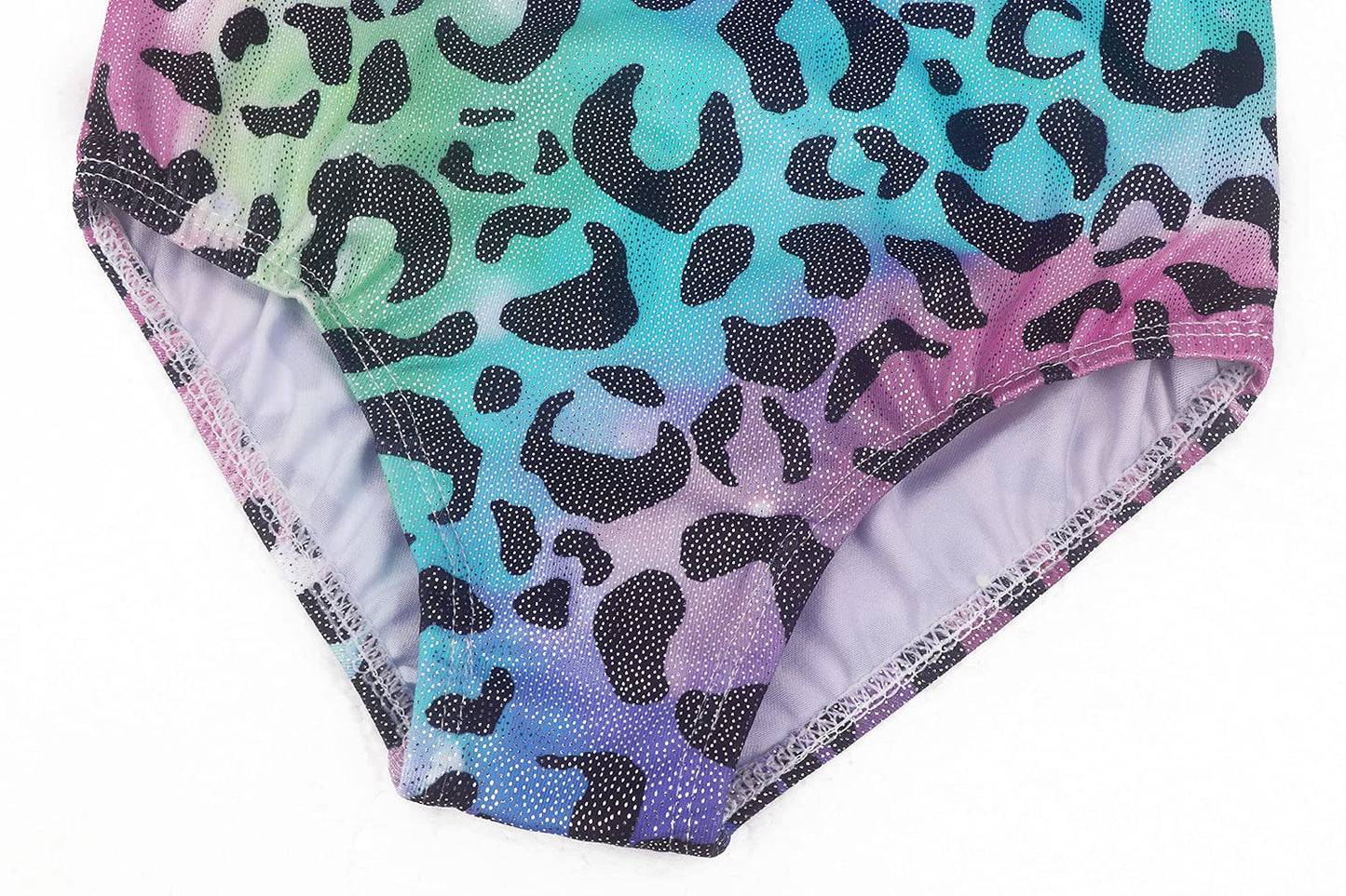 Eqsjiu Leotards For Gymnastics Baby Girls Toddlers 2T 3T 18-24 Months Fancy Leopard Sparkly Sparkle Backless Gradient Colors Rai