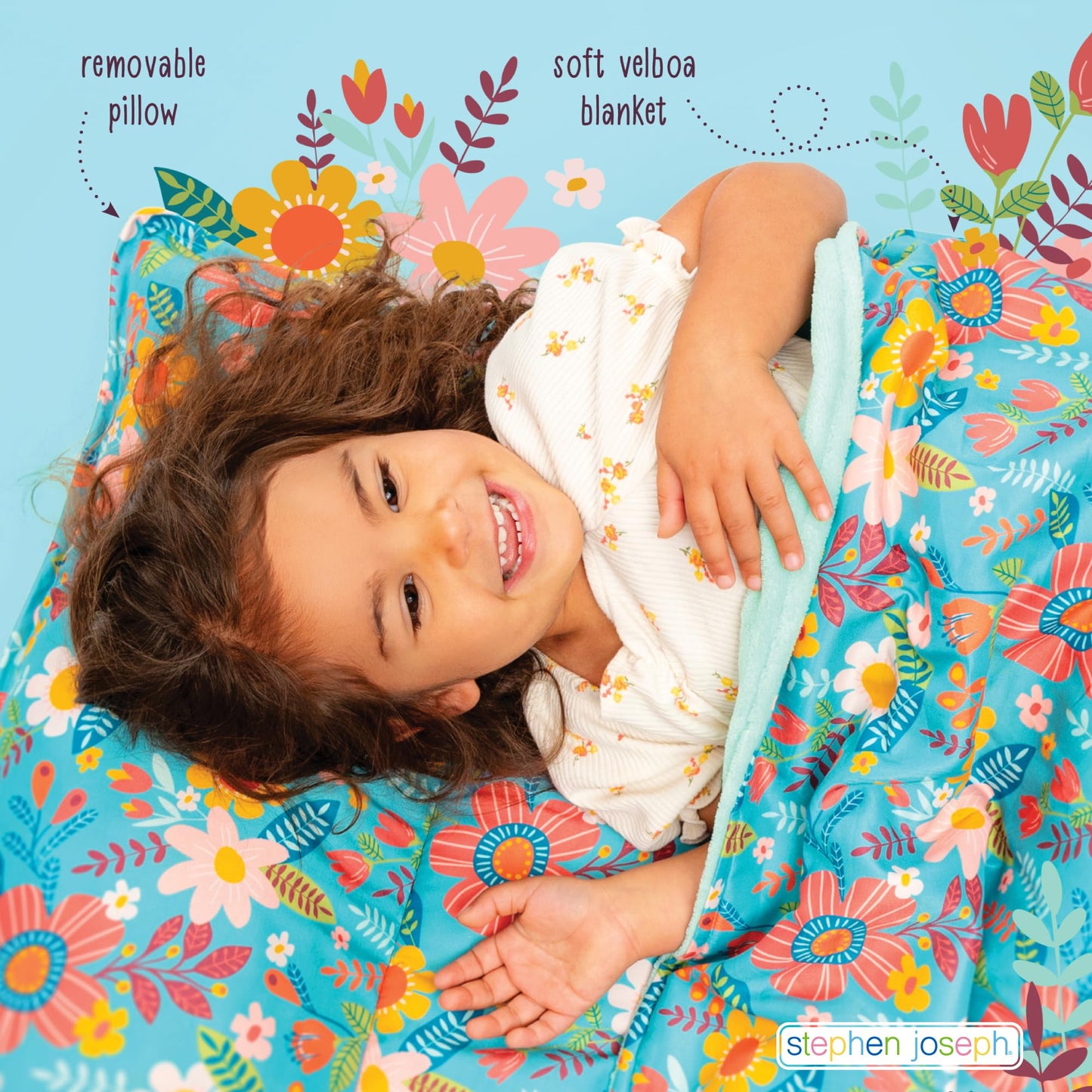 Stephen Joseph, Toddler All Over Print Nap Mat With Soft Blanket And Removable Pillow For Boys & Girls, Kids Sleeping Bag For El