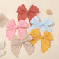 Doboi 20Pcs Fable Bows 4.5 Inch Hair Clips Baby Girls Cotton Linen Bows For Girls Solid Color Hair Accessories For Baby Toddlers