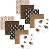 Hudson Baby Unisex Baby Flannel Cotton Washcloths, Wild Buffalo 10 Pack, One Size