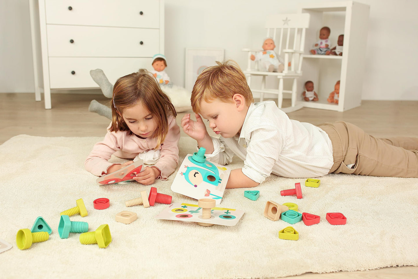 Miniland ECO Nuts & Bolts with Activities - STEM, Geometric, Shapes, Visual Motor Coordination, Highly Resistant