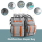 Ismgn Diaper Bag Backpack With Changing Station, Large Diaper Bag, Baby Bag, Multifunctional Diaper Bag, Gray