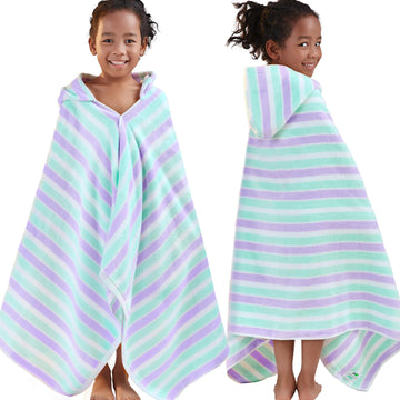 Voova & Movas Kids Hooded Bath Towels(3-10Years),Absorbent Quick Dry Lightweight Hooded Cotton Towel For Pool | Swim | Beach | B
