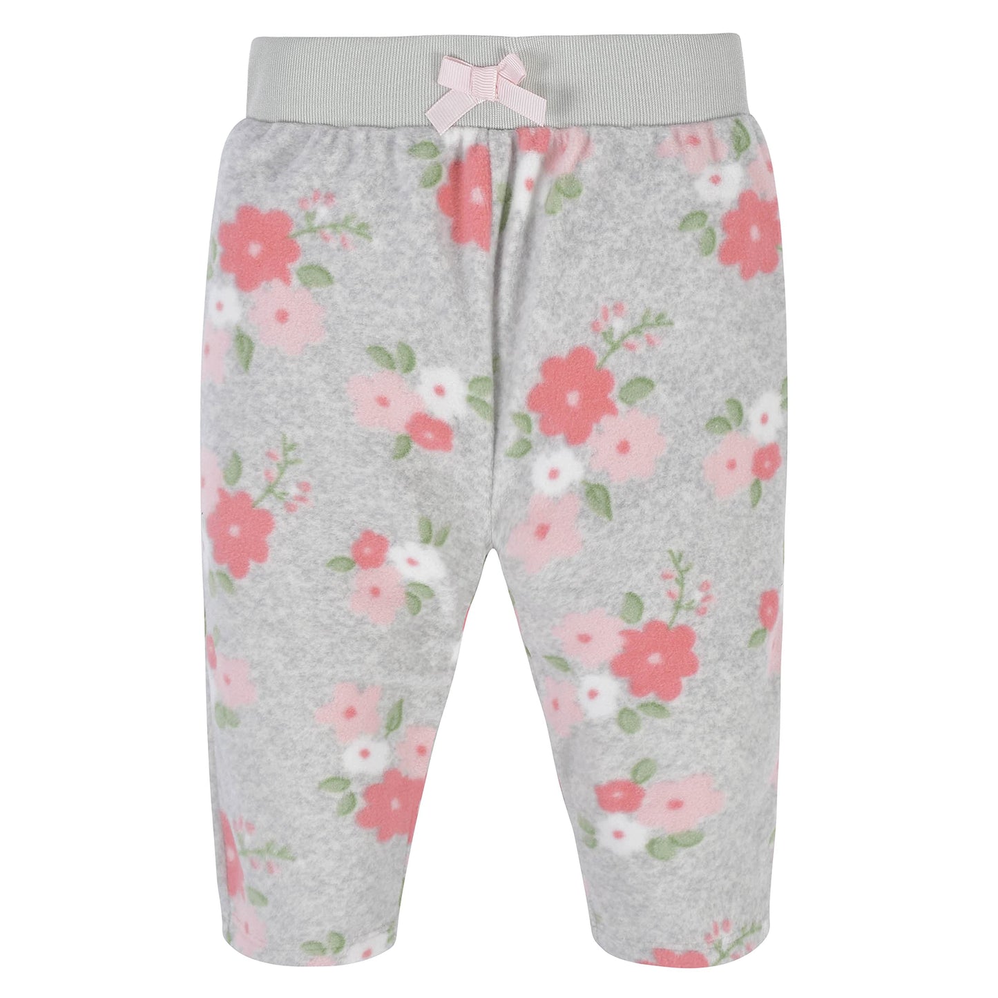 Gerber Baby Girls' 4-Pack Microfleece Pants, Floral, 0-3 Months