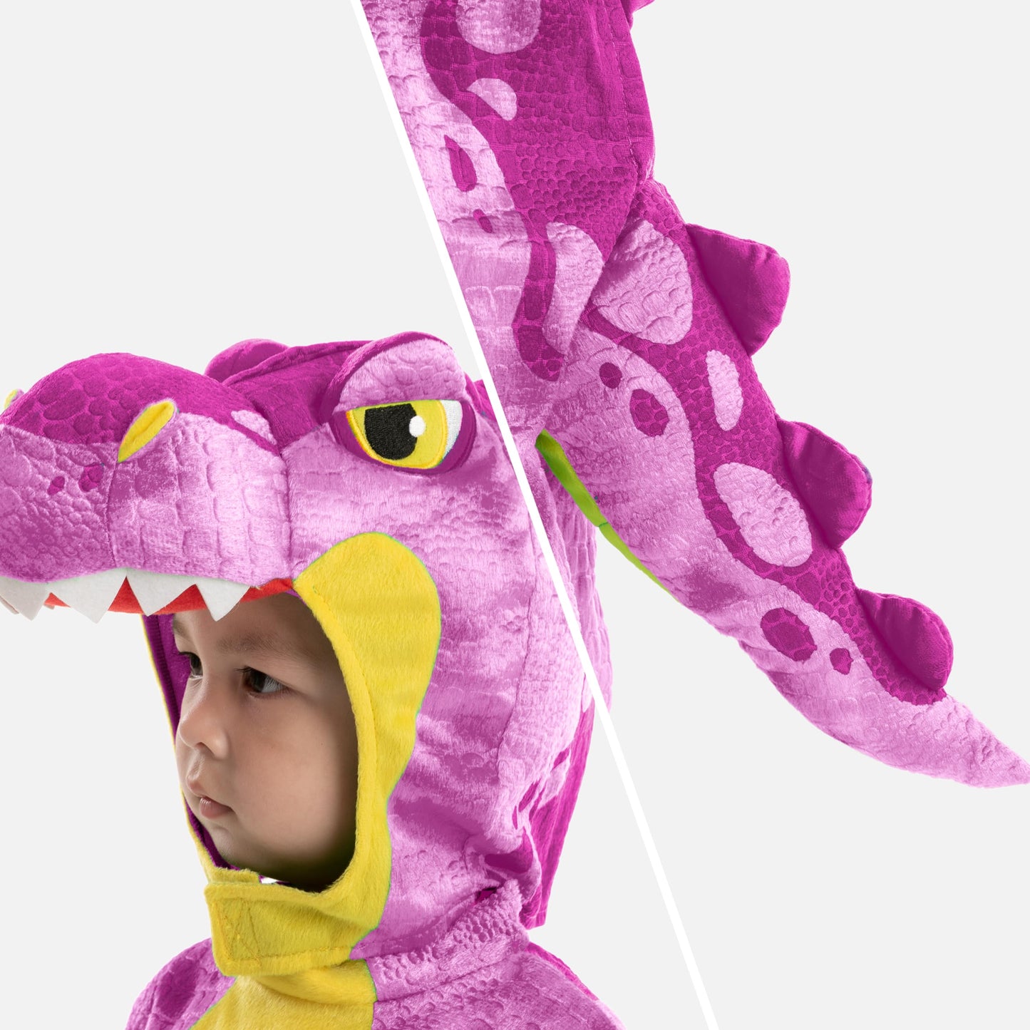 Spooktacular Creations Purple T-Rex Costume, Dinosaur Jumpsuit Jumpsuit For Toddler And Child Halloween Dress Up Party-Toddler (