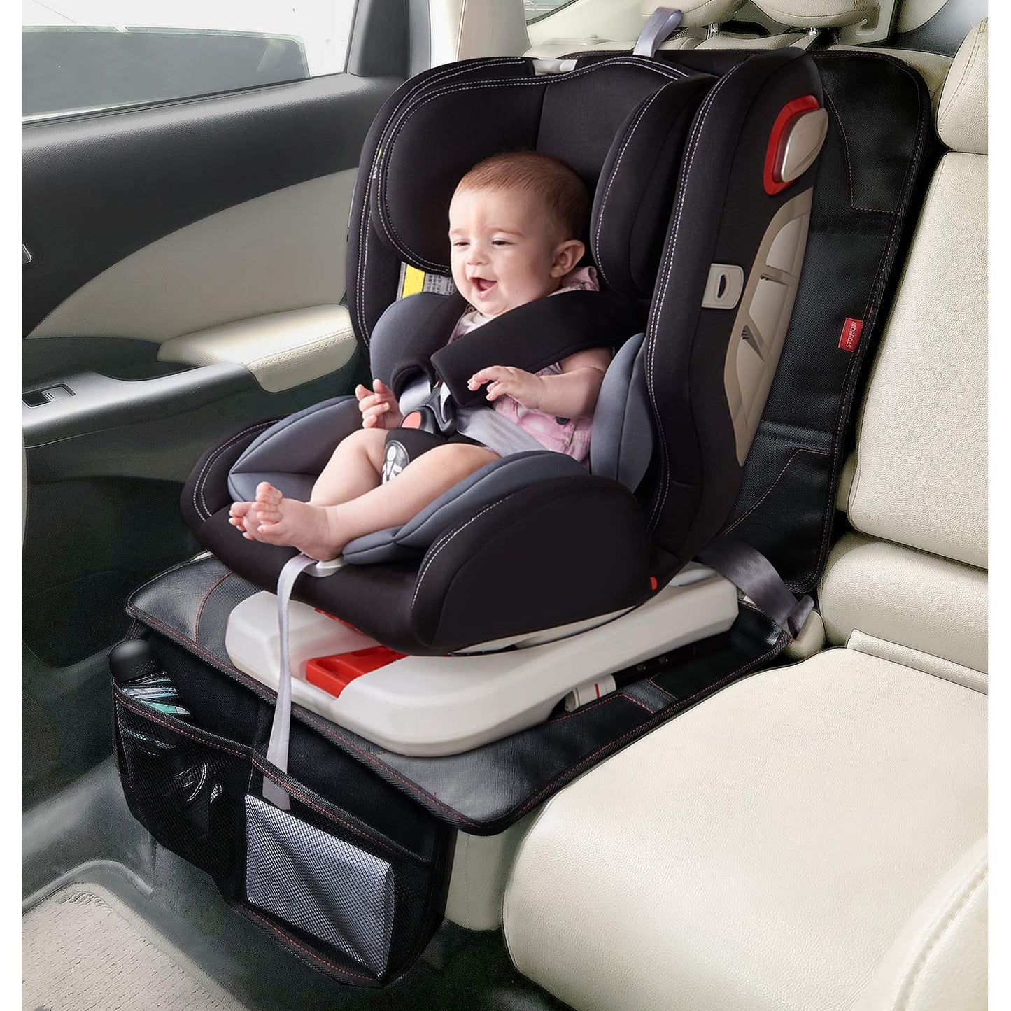 Morrols Car Seat Protector For Child, Baby, Pets -1 Pack Car Seat Cover With Thick Padding- Waterproof Universal Size With Mesh