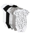 Honestbaby 5-Pack Organic Cotton Short Sleeve Bodysuits, Pattern Play, Newborn