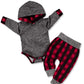 Fommy Baby Boy Clothes 0-3 Months Boy Clothes Plaid Letter Print Long Sleeve Hoodies + Long Pants 2Pcs Outfits Set Baby Boy Stuf