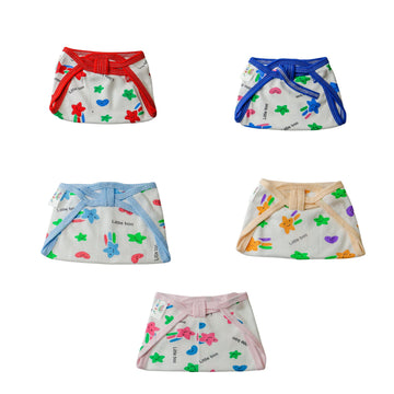 Littleboo New Born BabyS Cotton Cloth Diapers/Langot/Nappy U Shaped Washable And Reusable Nappies Star Print (Multicolour,06 M
