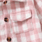 Kids Little Boys Girls Baby Long Sleeve Button Down Red Plaid Flannel Shirt Plaid Girl Boy Nb-6T(3-4T, Pink-A)