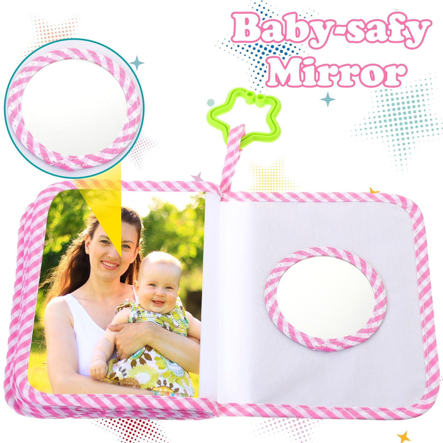 Reallnaive Baby Photo Album Holds 17 4X6 Pictures My First Soft Cloth Family Photo Book With Name Tag Stickers Fabric Kid Memory