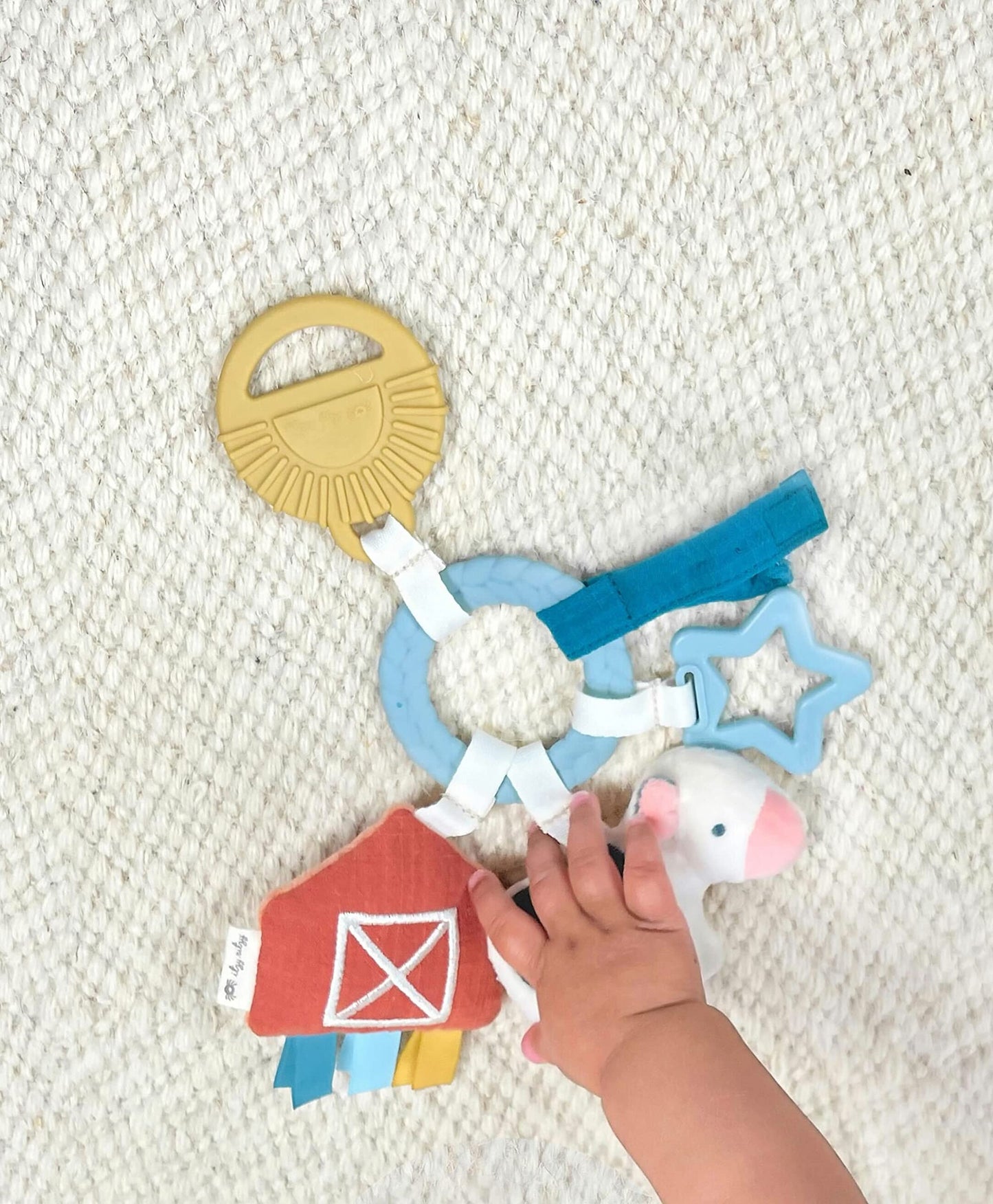 Itzy Ritzy Farm Toy Gift Set - Includes Cow Lovey & Farm-Themed Car Seat And Stroller Toy