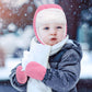 Baby Girl Winter Hat Toddler Hat And Gloves Set Baby Hats And Mittens Sherpa Lined Toddler Hats For Boys Pink 12-24 Months
