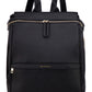 Mia + Sophia Leather Diaper Bag Backpack With Changing Pad, Stroller Straps, Bottle Holder (Black Sophia)
