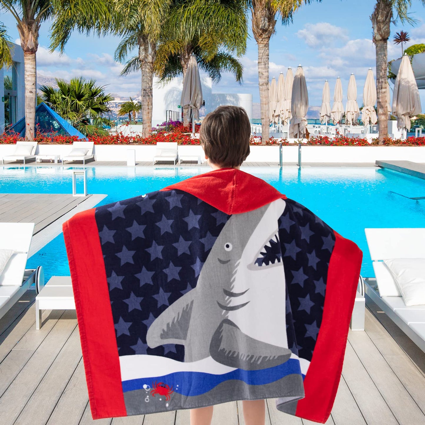 VOOVA & MOVAS Toddler Bath Towels Age 3-10,30X50, Soft | Thick | Cotton | Oversized Absorbent - Beach | Bath | Pool | Swim Tow