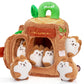 JoyCat Baby Toys 6-12 Months - Soft Baby Treehouse with 5 Sensory Squirrels - Rattle, Crinkle Paper, Squeaker, Mirror, Busy Mont