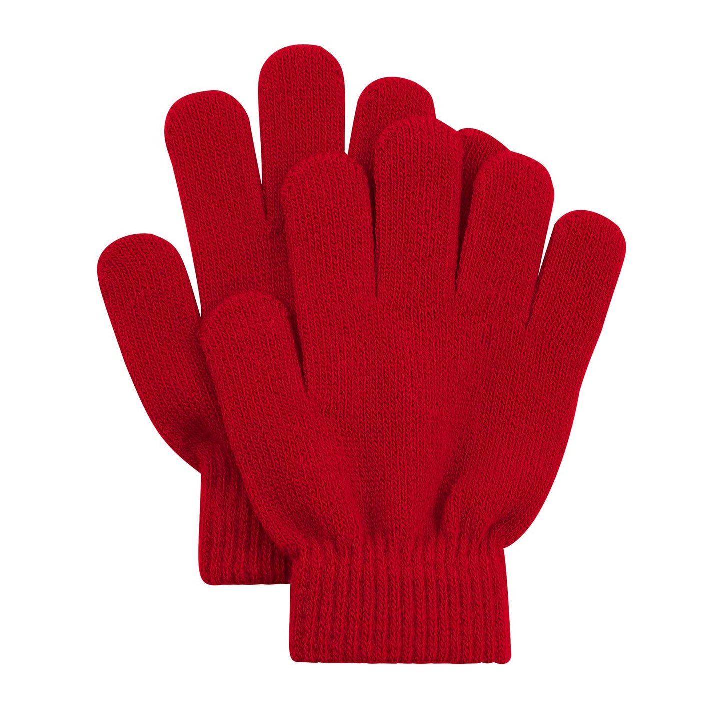 6 Pairs Kids Magic Gloves Winter Warm Full Fingers Gloves Soft Knitted Mittens For Baby Boys Girls Red&Dark Blue&Gray