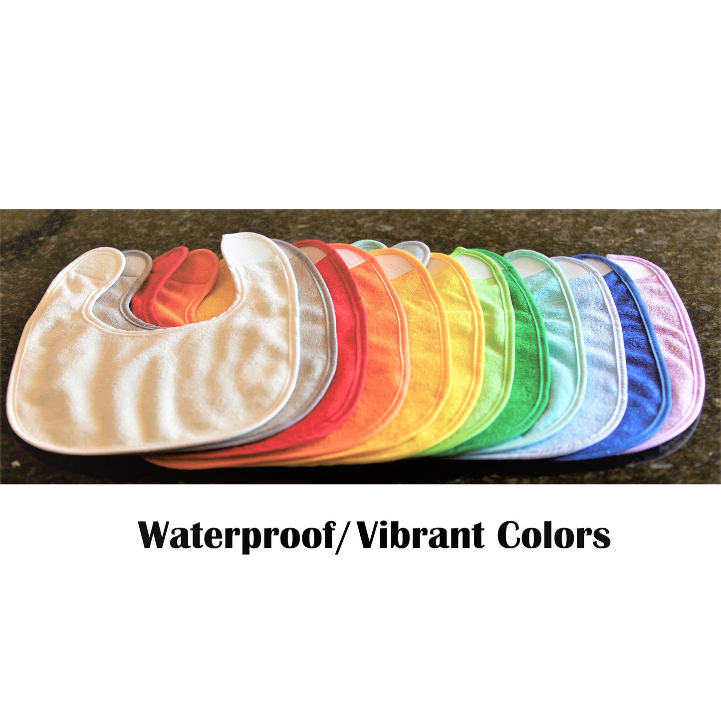 Youngever 12 Baby Bibs, Stay Dry Soft Waterproof Baby Terry Bibs For 3 To 12 Months (Rainbow Colors)