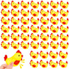 Silipull 50 Pcs Yellow Rubber Chicken Squeak Mini Rubber Chicks Squeezable Squeaky Toy Chicken Noisemaker for Shower Bath Birthd
