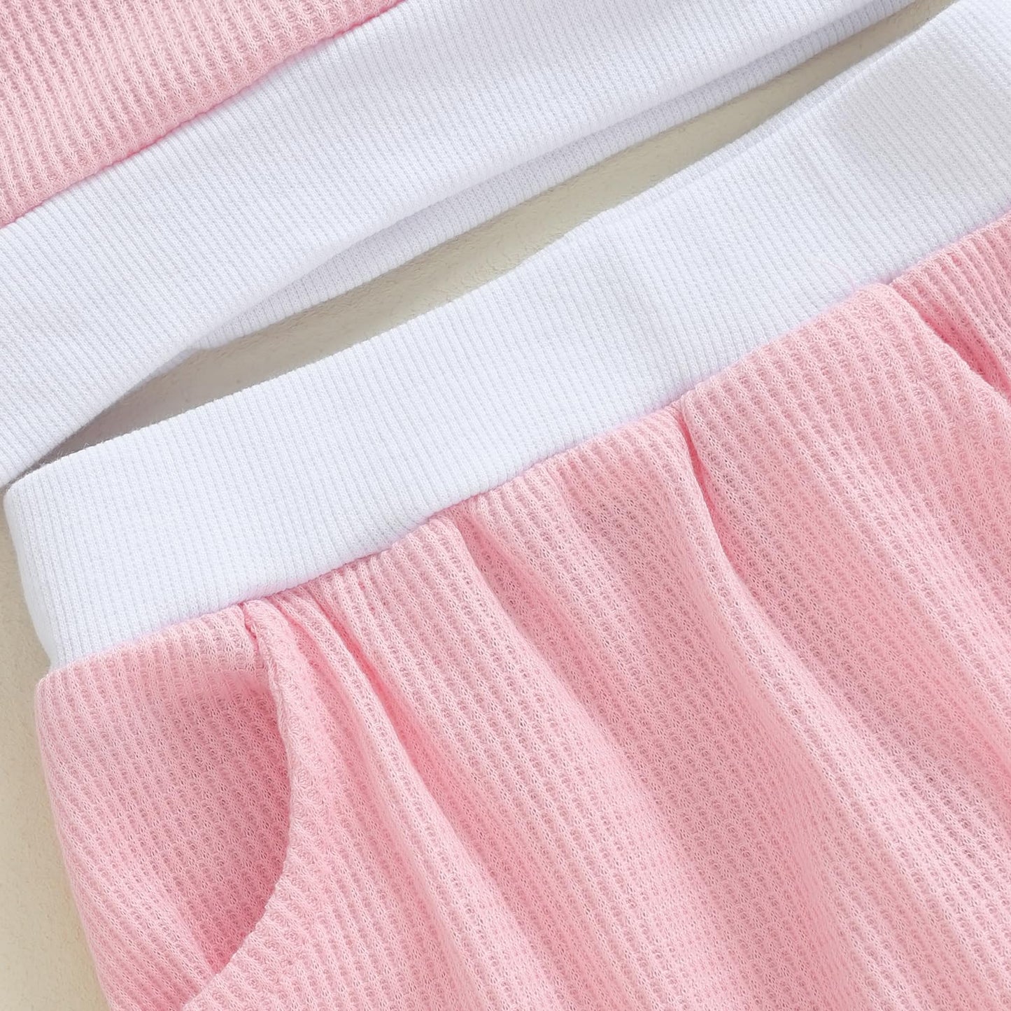 Kupretty Toddler Baby Girl Valentines Day Outfits Heart Waffle Knit Sweatshirts And Pants Set Fall Winter Spring Clothes (Light