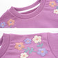 Biniduckling Toddler Crew Neck Sweatshirt Girls 3T Floral Purple