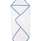 Swaddledesigns Cotton Terry Baby Hooded Towel, Tiny Triangle Shimmer, Blue
